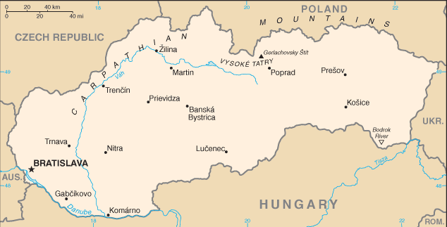 slovaquie politique carte